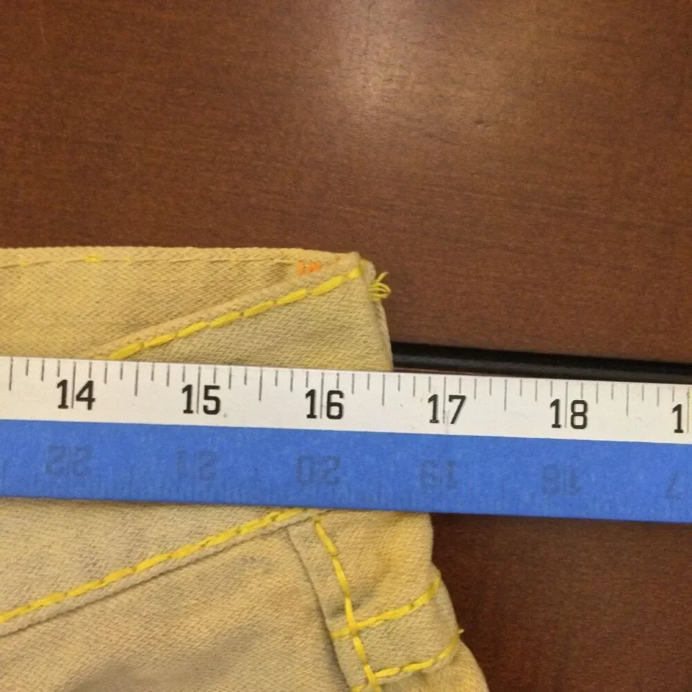 True Religion yellow wash jeans 36